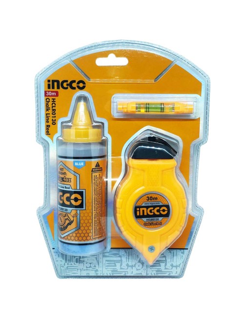 Traccialinee e livella Lenza Battifilo professionale Tiralinee con gesso blu 30 Mt Traccialinea Ingco