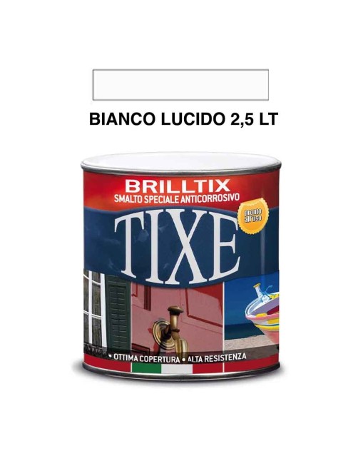 Smalto vernice per Legno Plastica Ferro Anticorrosivo Bianco Lucido 2,5 lt Tixe