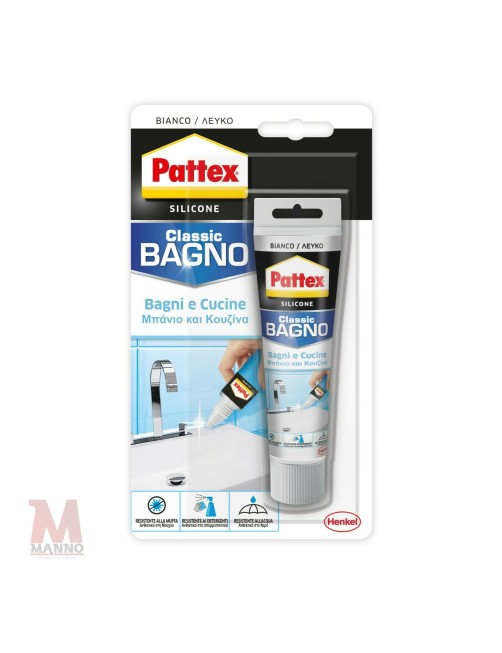 Silicone specifico per bagni e cucine 50 ml resistente muffa e acqua Pattex Classic Bagno 