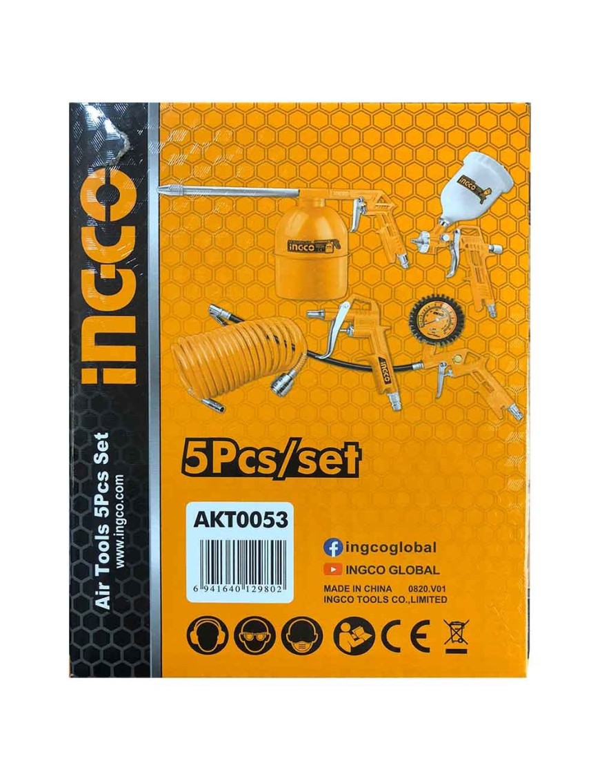 Kit Accessori Compressore - Pistola Soffiaggio, Manometro E Tubo Spiralato 5m - Foto 2