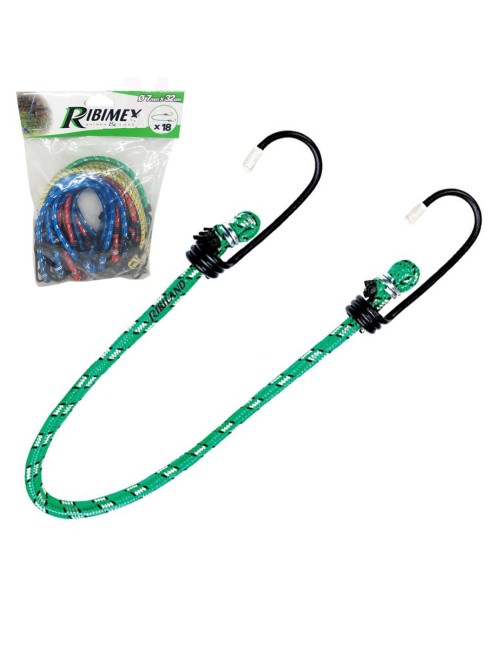 Corde elastiche con ganci Set 18 pezzi Fune portapacchi Teli Corda 32 cm Ribimex