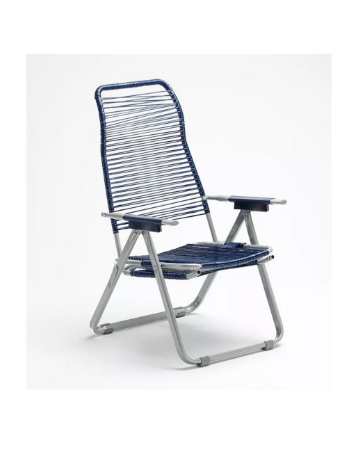 Sdraio pieghevole cordonata Sedia reclinabile ergonomica con Poggiapiedi  Mare Colore BLU
