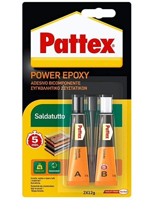 Colla adesivo incolla salda ripara Saldatutto tutti i materiali Pattex Power Epoxy