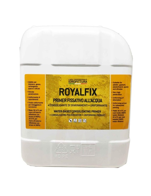 Fissativo acrilico Primer all'acqua Alta resa muri Interni Esterni Tixe Royalfix