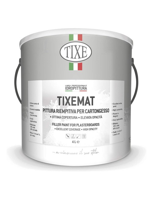 Pittura per interni Bianca Idropittura super lavabile coprente riempitiva Murale Tixe Tixemat