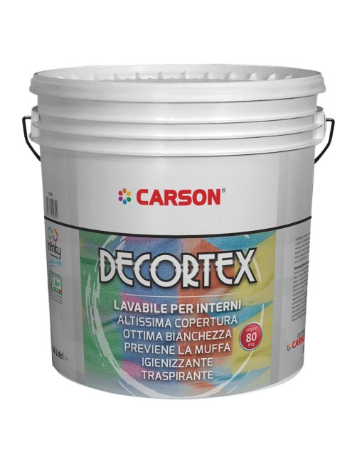 Pittura lavabile traspirante  igienizzante idropittura per Interni Carson Decortex