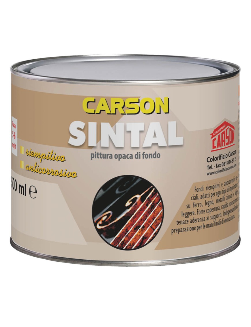 Pittura di fondo opaca Bianca ferro legno muro Riempitiva Primer Carson  Sintal Lattaggio 500 ml