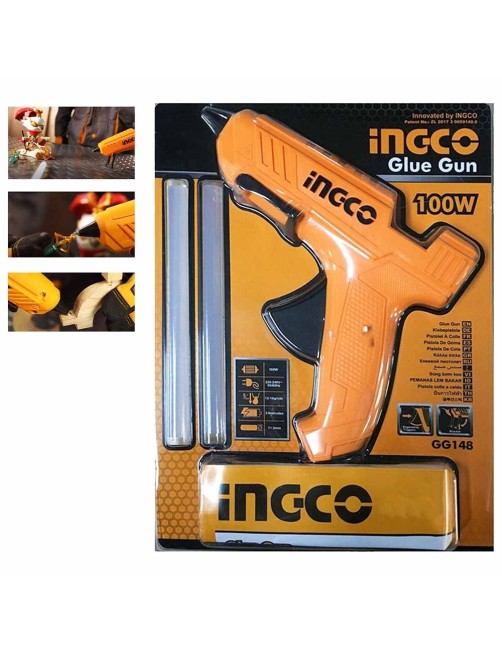 Pistola colla a caldo 100 W termocollante 2 stick inclusi Ingco gg148