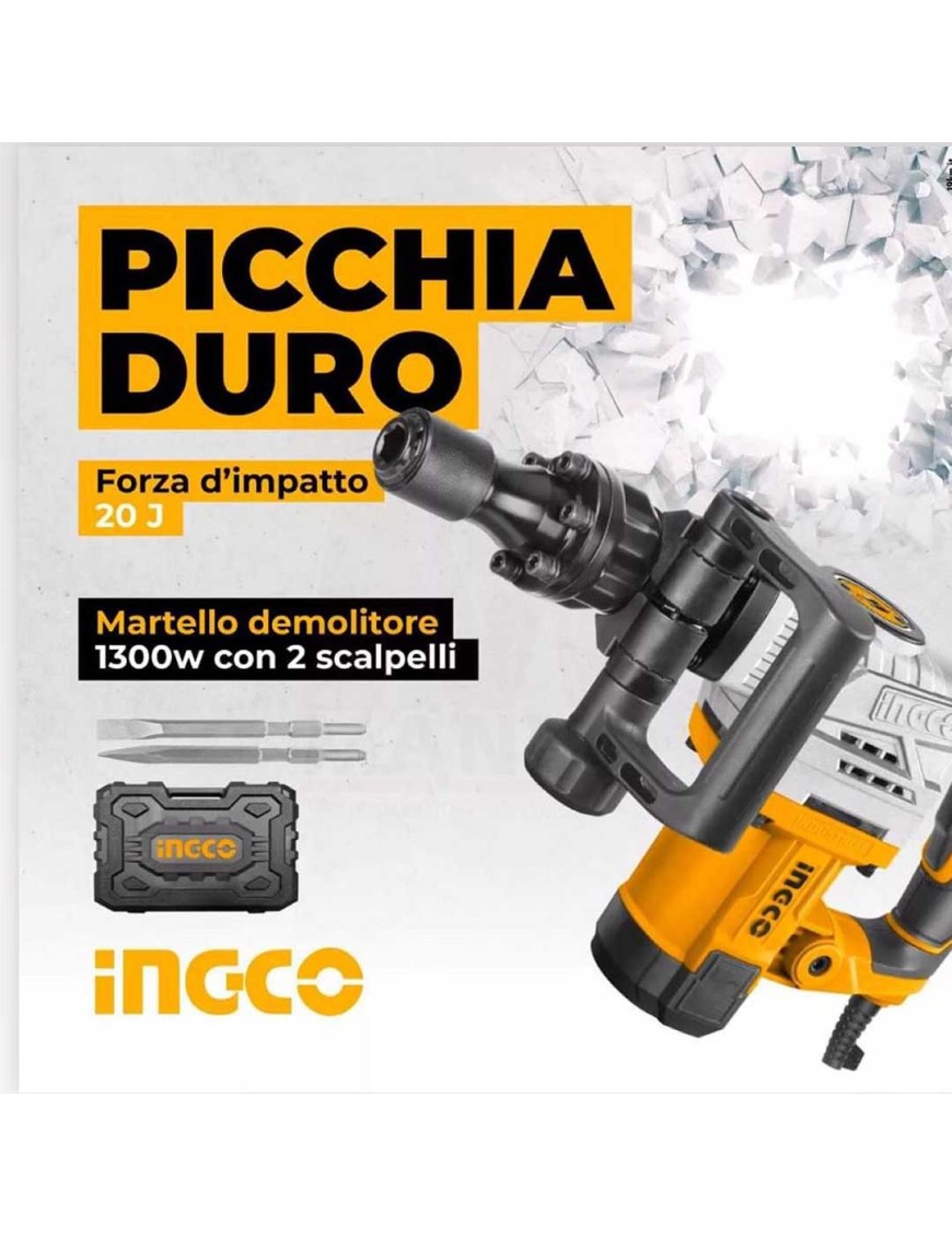 Martello Demolitore INGCO 1500W - Con Valigetta E Accessori SDS Plus - Foto 6