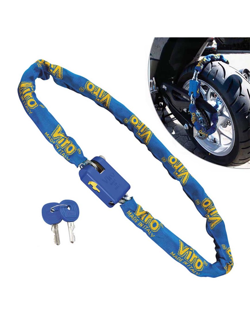 Catena sicurezza con lucchetto per moto scooter bici