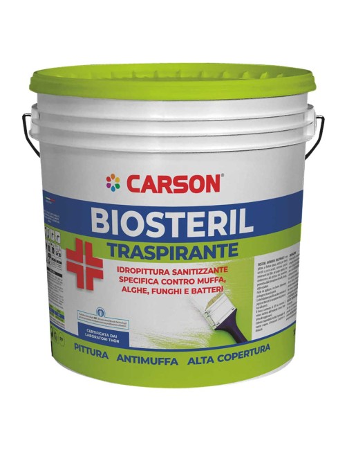 Idropittura traspirante Certificata antimuffa Pittura bianca Carson Biosteril