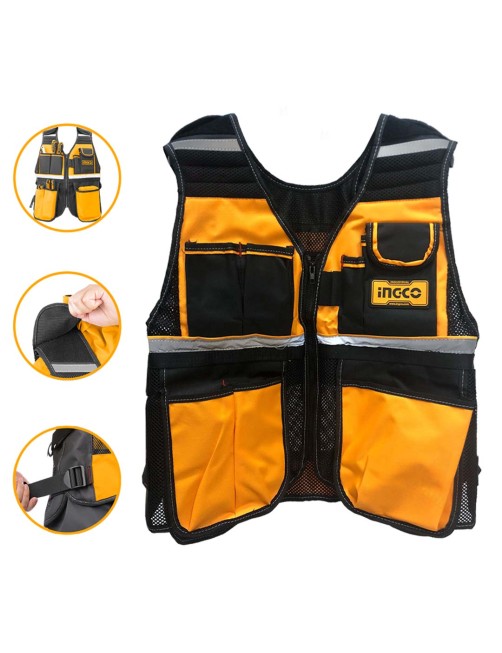 Gilet da lavoro multitasche porta attrezzi utensili portattrezzi 7 tasche Ingco HTVT0901