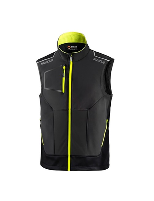 Gilet da lavoro leggero grigio scuro giallo fluo Sparco TECH TW