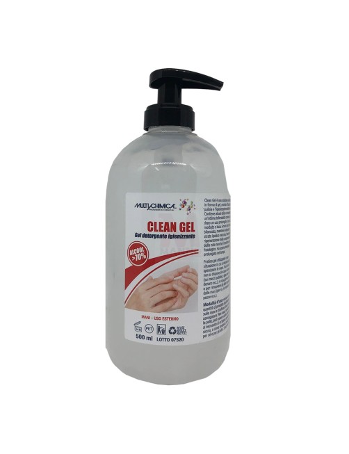 Gel detergente igienizzante mani portatile con dosatore 500 ml 500ml Clean gel
