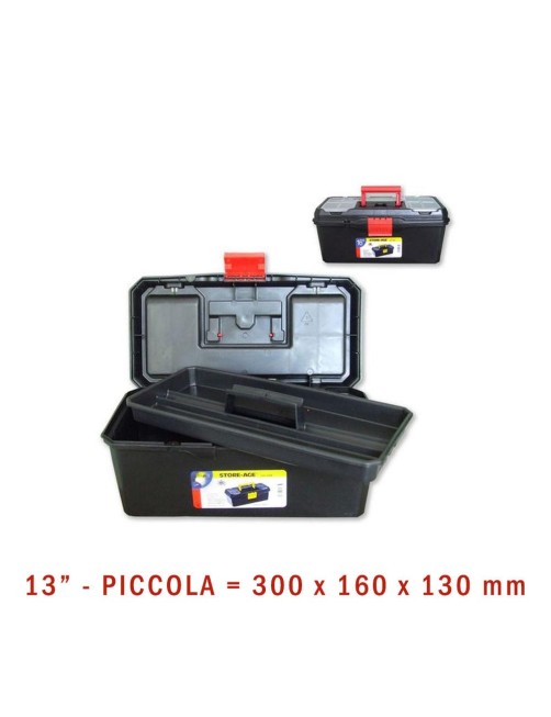 Cassetta porta utensili 13 16 19 Da lavoro Valigetta Attrezzi vuota Terry  Dimensione 13 - 300x160x130 mm