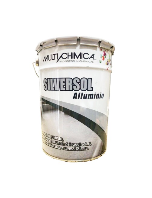 Vernice impermeabilizzante per manti bituminosi e tetti Alluminio Silversol 5 Lt