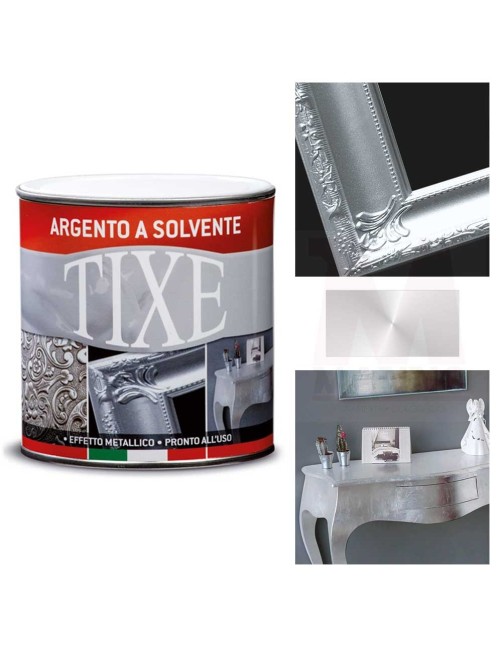Vernice Argento Interni Silver Metallizzata Pronto all'uso Ferro Legno Muri Tixe