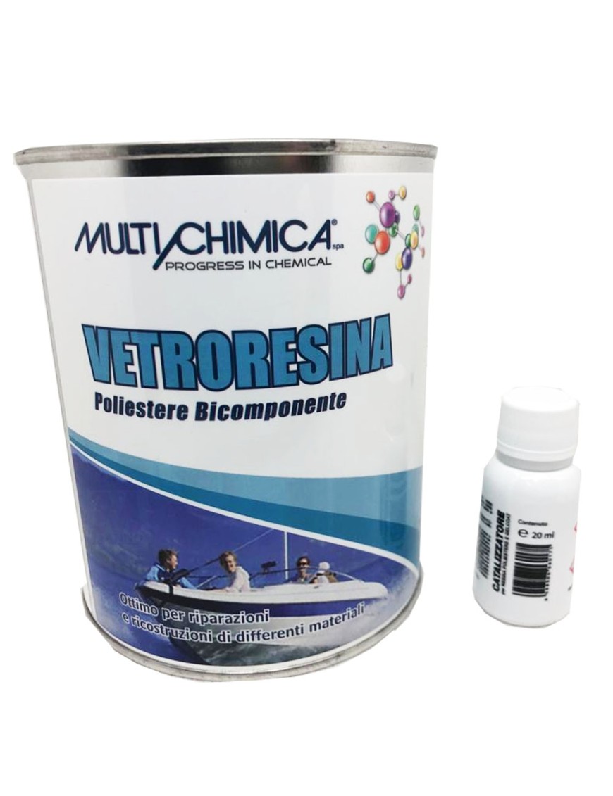 Vetroresina liquida da 750 ml per riparazione barca barche nautica  Multichimica