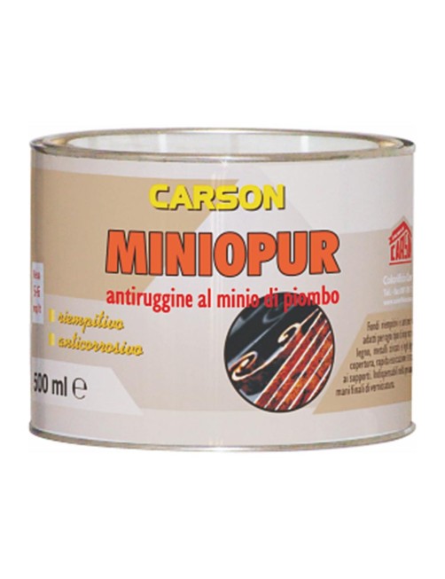 Fondo antiruggine al minio di piombo per metallo 500 ml Arancio Carson Miniopur