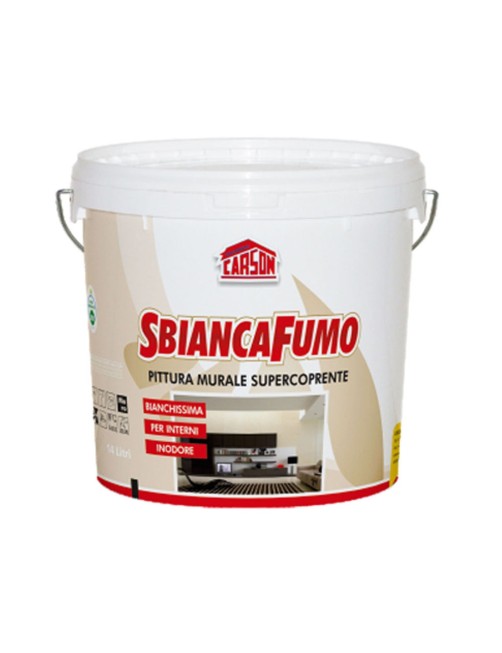 Pittura super lavabile bianca super coprente Idrorepellente Carson Sbianca Fumo