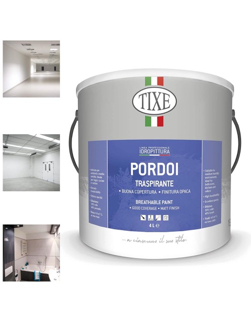 Pittura bianca interni murale super traspirante alta copertura resa Tixe Pordoi