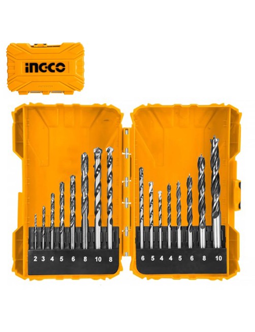 Set punte per trapano foratura Muratura Legno metallo 16 pz in box Ingco AKDL11601