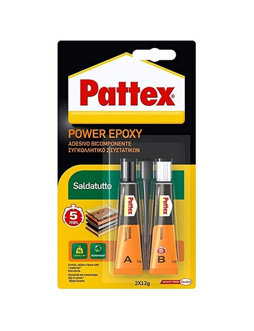 Colla adesivo incolla salda ripara Saldatutto tutti i materiali Pattex Power Epoxy