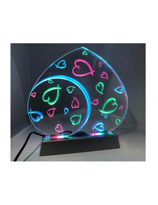 Lampada da tavolo decorativa Led Deco Piatto Luminoso 3d Luce Ambient Comodino