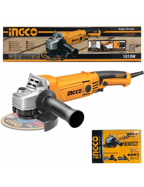 Smerigliatrice angolare 1010W Disco 125 mm Velocita' Regolabile Flessibile Ingco
