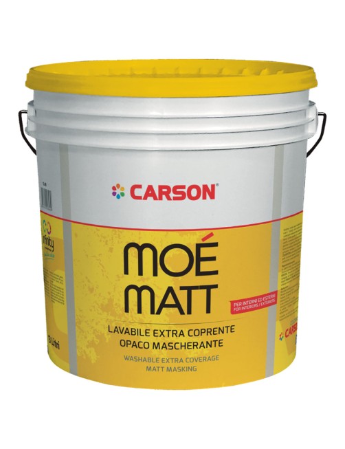 Pittura lavabile extra coprente bianca opaca mascherante Interni Esterni Carson Moe' Matt
