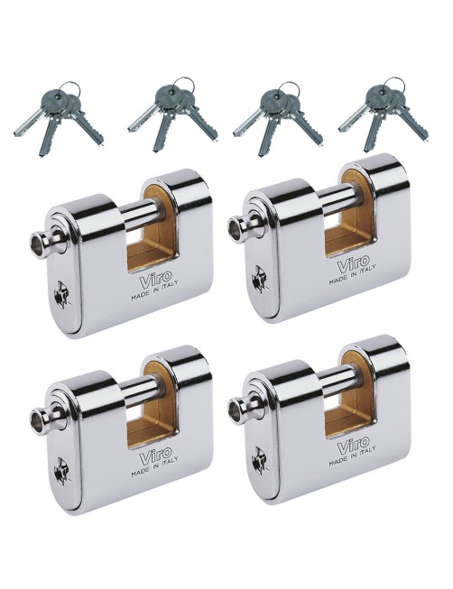 Set Lucchetti corazzati antiscasso Apertura stessa chiave Viro Panzer 4117 86 mm
