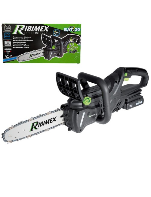 Ribimex PRBAT20/TRO1 Motosega a batteria 20 V Barra 305 mm Pota Taglio legna
