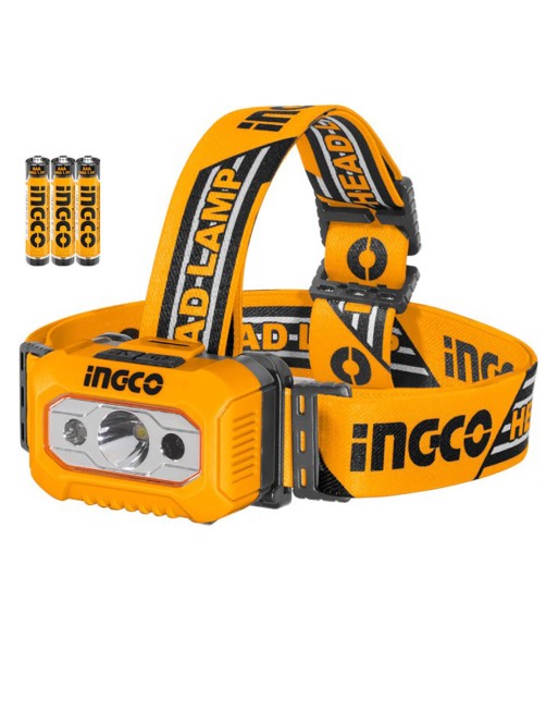Ingco HHL013AAA8 Torcia da testa led 100 200 lumen Lampada da casco professionale waterproof