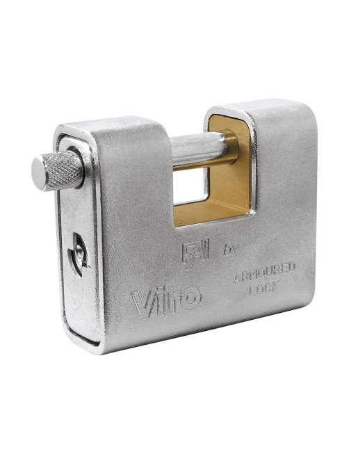 Lucchetto corazzato Base 91 mm in acciaio cementato 3 chiavi incluse Viro 4017