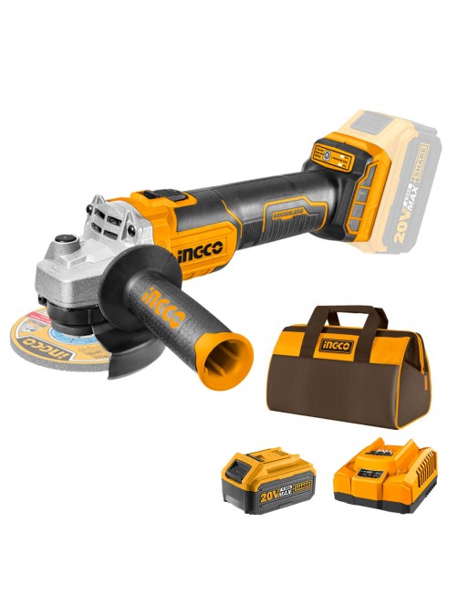 Smerigliatrice angolare a batteria 20V motore Brushless completo 5ah borsa Ingco