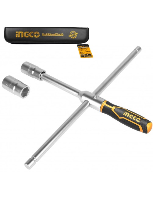 Ingco HRCW40231 Chiave a croce a inserti reversibili Ruote Auto Gomme Save Power in Fodero