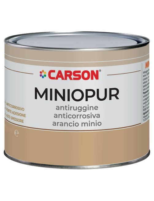 Fondo antiruggine al minio di piombo per metallo 2,5 Lt Arancio Carson Miniopur
