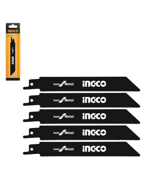 Ingco RSB922EF Lame per seghetto a gattuccio Ricambio Sega Metallo Ferro Acciaio Set 5 pz