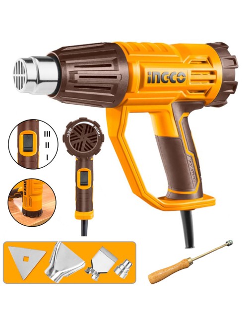 Ingco HG200047 Pistola Termica Termosoffiatore 2000W Sverniciatore Temperatura Regolabile