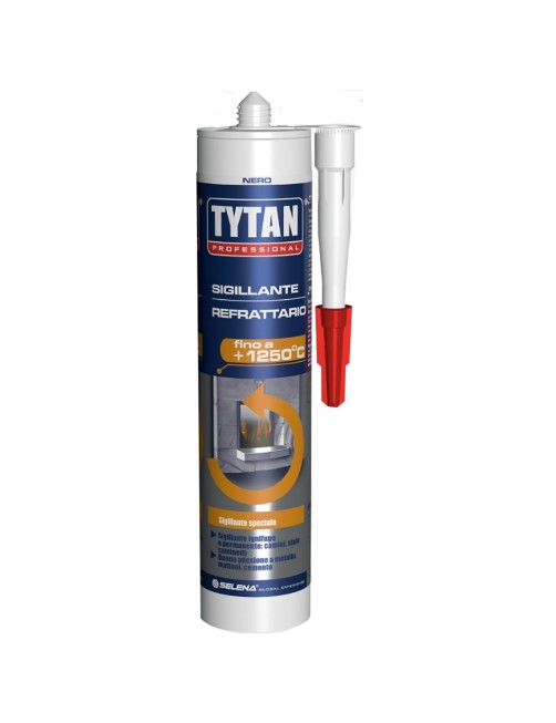 Tytan Sigillante refrattario Alte temperature Stufe Camini Forni 300 ml nero fino a +1250°