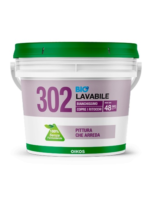 Oikos 302 Bio Lavabile Pittura per interni Bianca Traspirante Coprente Ecologica