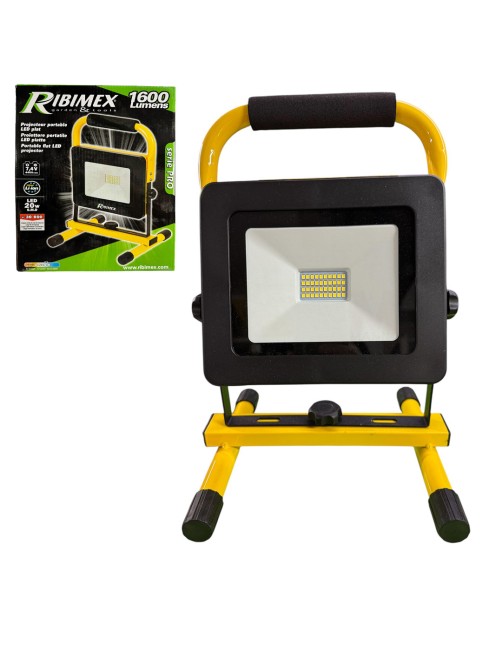 Ribimex PRSPOT22PBAT Faro a led da cantiere a batteria 20W 1600 Lumens Faretto Luce da lavoro