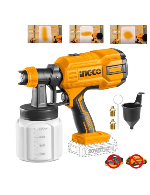 Pistola a spruzzo a batteria Aerografo 20 V Verniciatore spray Solo corpo ingco CSGLI2003