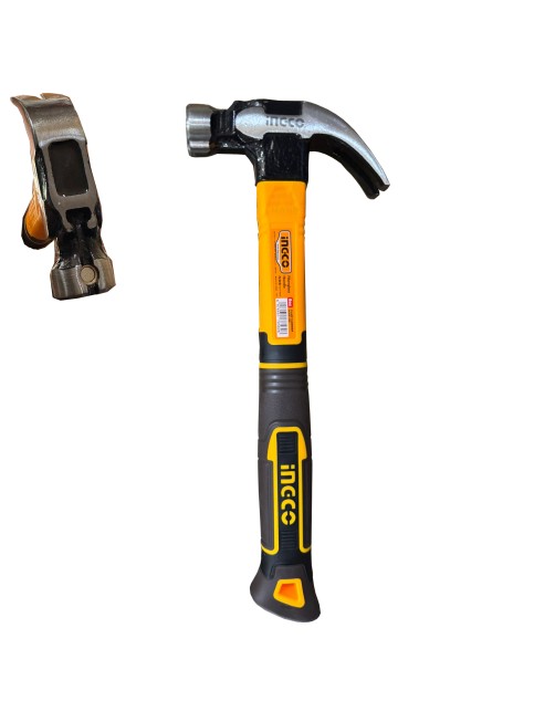 Ingco HCH81008 Martello da carpentiere Testa 220 gr Magnete e Impugnatura fibra di vetro