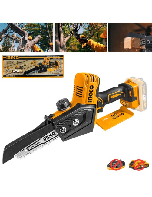 Mini elettrosega a batteria 20 V barra 15 cm brushless motosega Solo corpo Ingco CGSLI2068