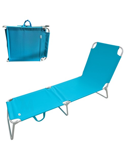 Salmar Fiesta Windy Azzurro Lettino Prendisole Brandina Spiaggia Piscina Terrazza Portatile 