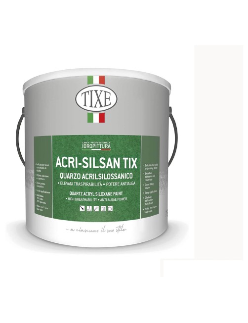 Tixe Acri-Silsantix Pittura al quarzo fino acrilsilossanica per esterno e interno Impermeabile Traspirante