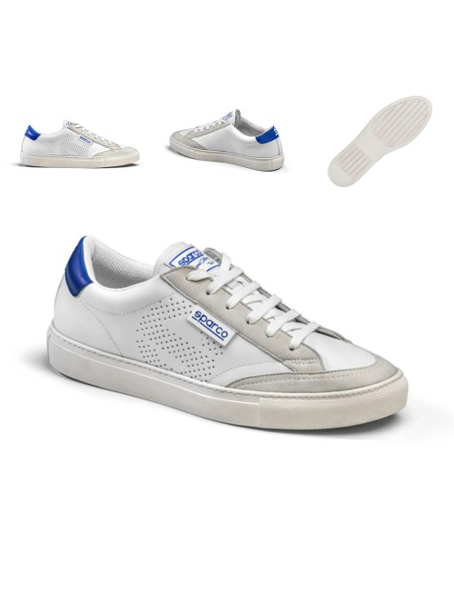 Scarpe sneackers Sparco S-time bianco azzurro Smart casual Bianche uomo donna