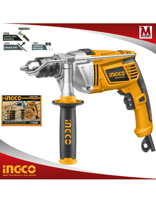 Trapano a percussione 1100 W elettrico professionale Velocità Variabile Ingco Id11008
