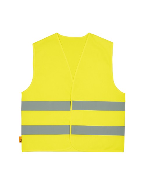 Logica Professional Poly HV014G/2 Gilet alta visibilità giallo bande catarifrangenti Lavoro Auto Moto Fluo